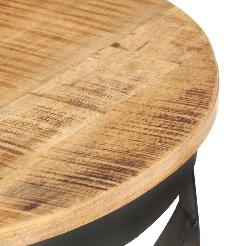 Couchtisch Ø68x43 cm Raues Mangoholz-4