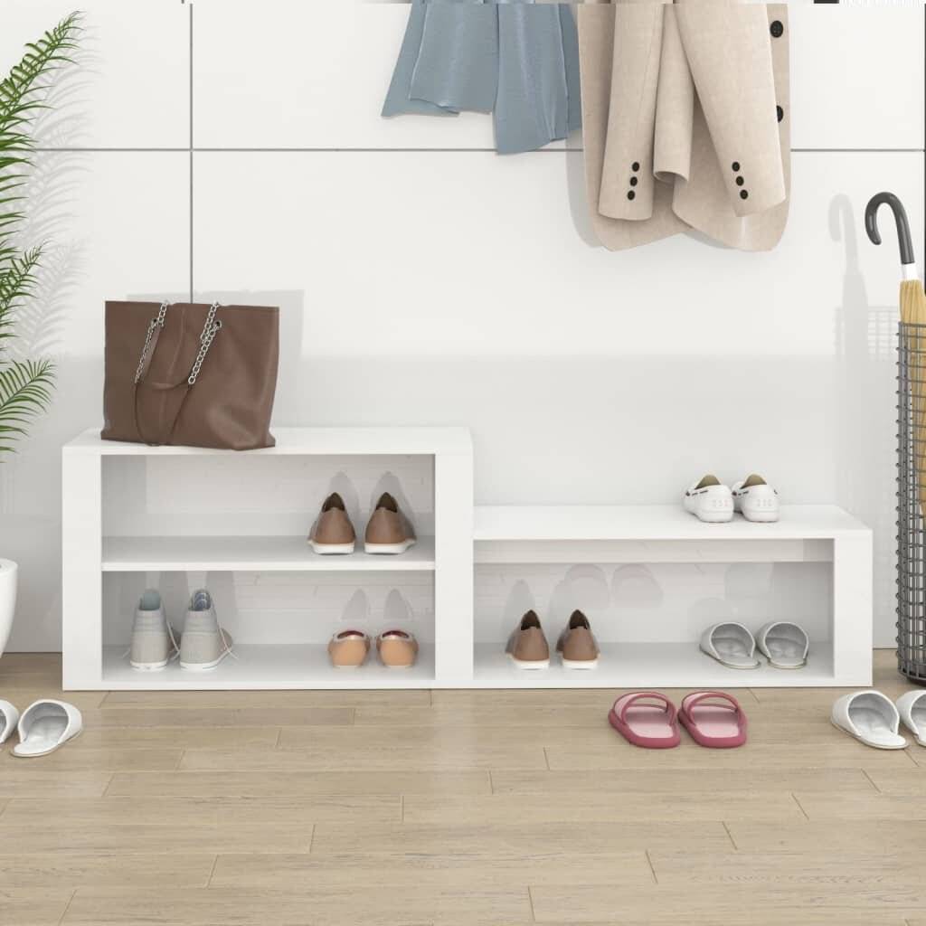 Schuhschrank Hochglanz-Weiß 150x35x45 cm Holzwerkstoff-2