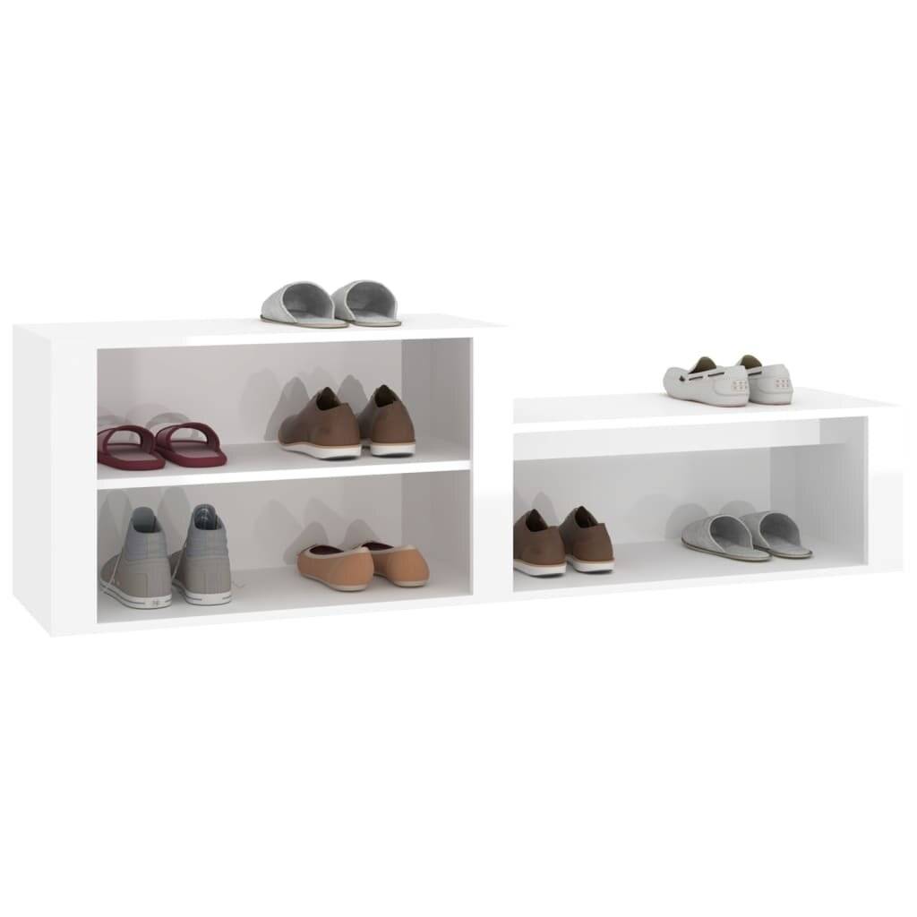 Schuhschrank Hochglanz-Weiß 150x35x45 cm Holzwerkstoff-3