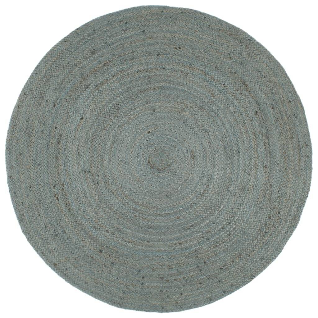 Teppich Handgefertigt Jute Rund 210 cm Olivgrün-0