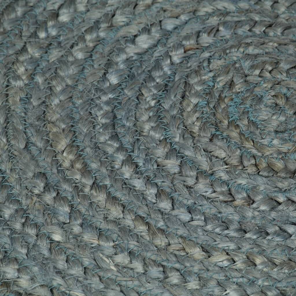 Teppich Handgefertigt Jute Rund 210 cm Olivgrün-4