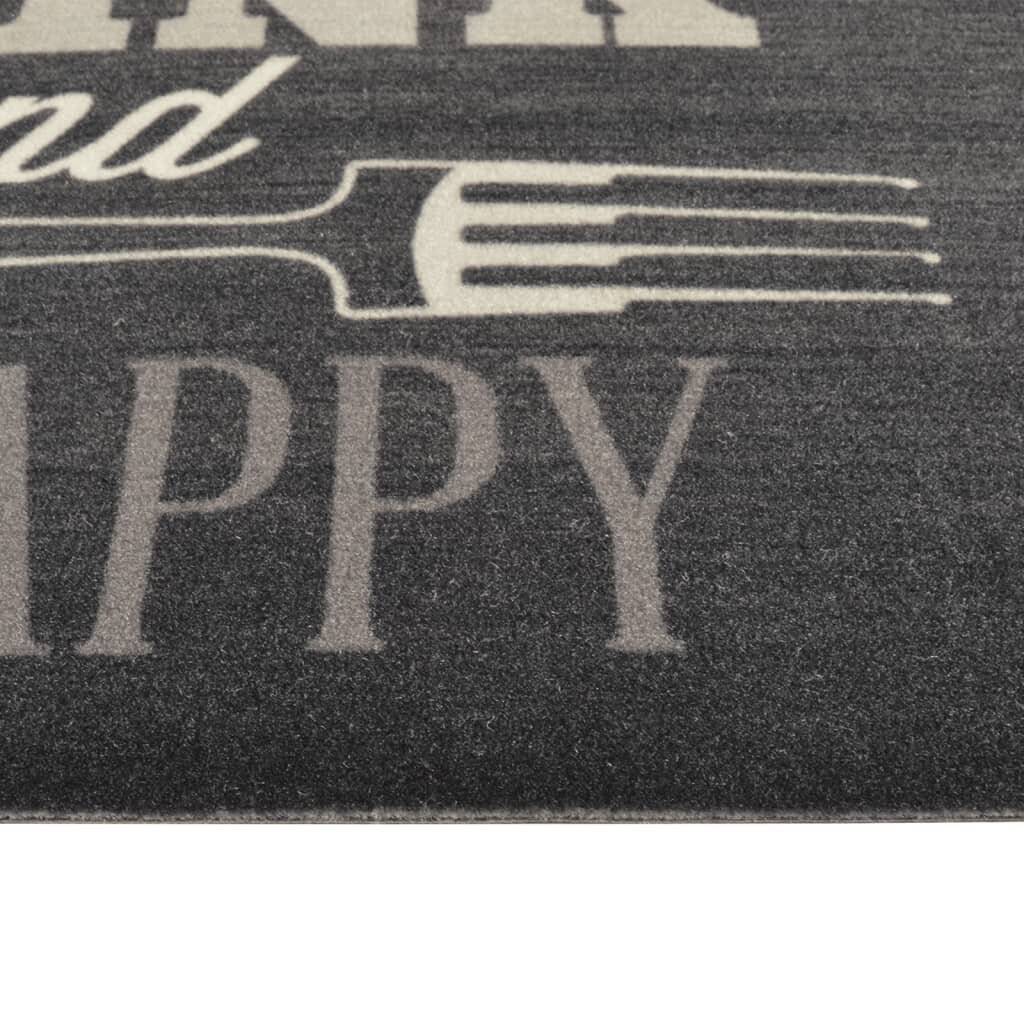 Küchenteppich Waschbar Küche Schwarz 45x150 cm Samt-3
