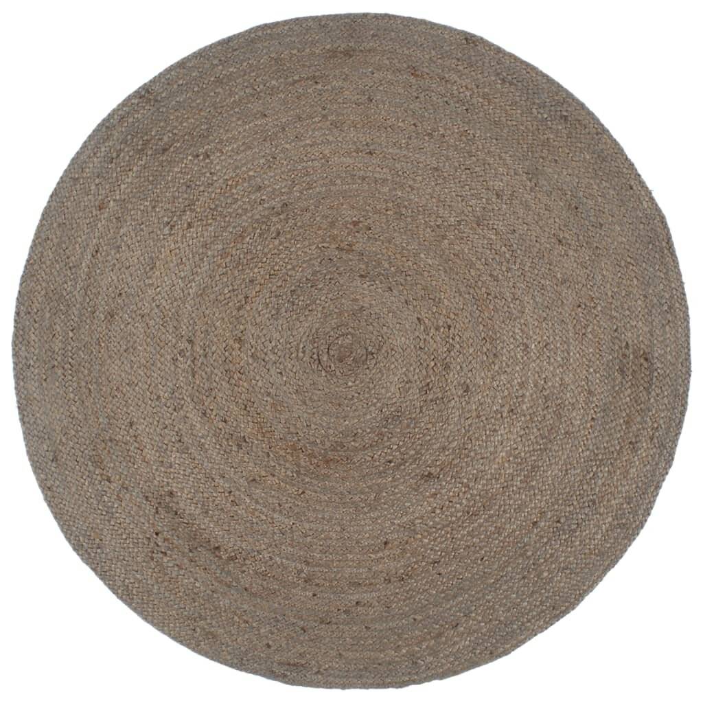 Teppich Handgefertigt Jute Rund 240 cm Grau-0