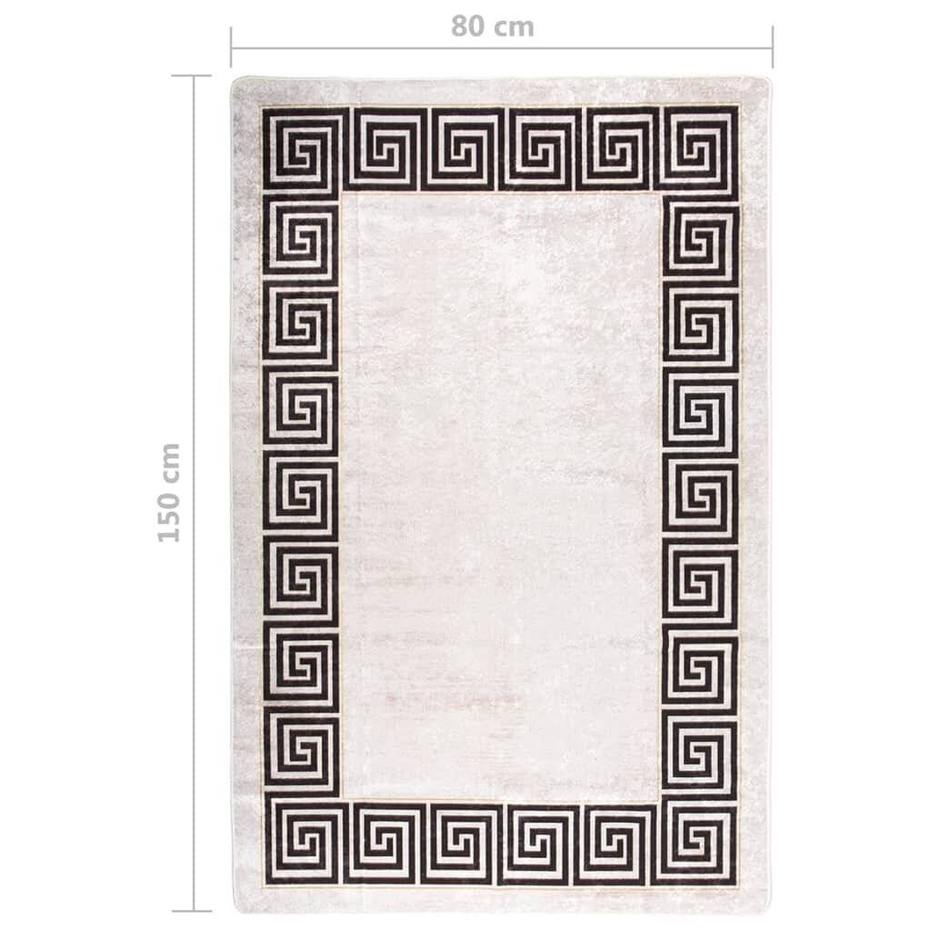 Teppich Waschbar 80x150 cm Hellbeige Rutschfest-6