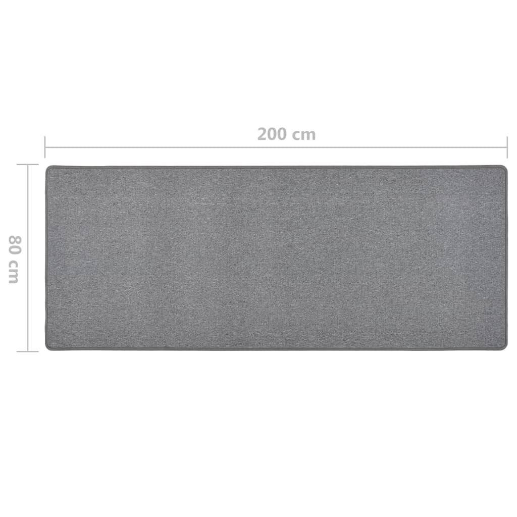 Teppichläufer Dunkelgrau 80x200 cm-6