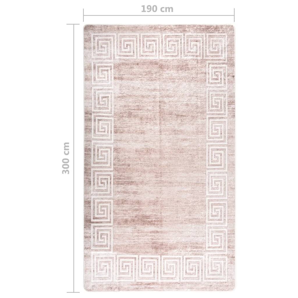 Teppich Waschbar 190x300 cm Beige Rutschfest-6