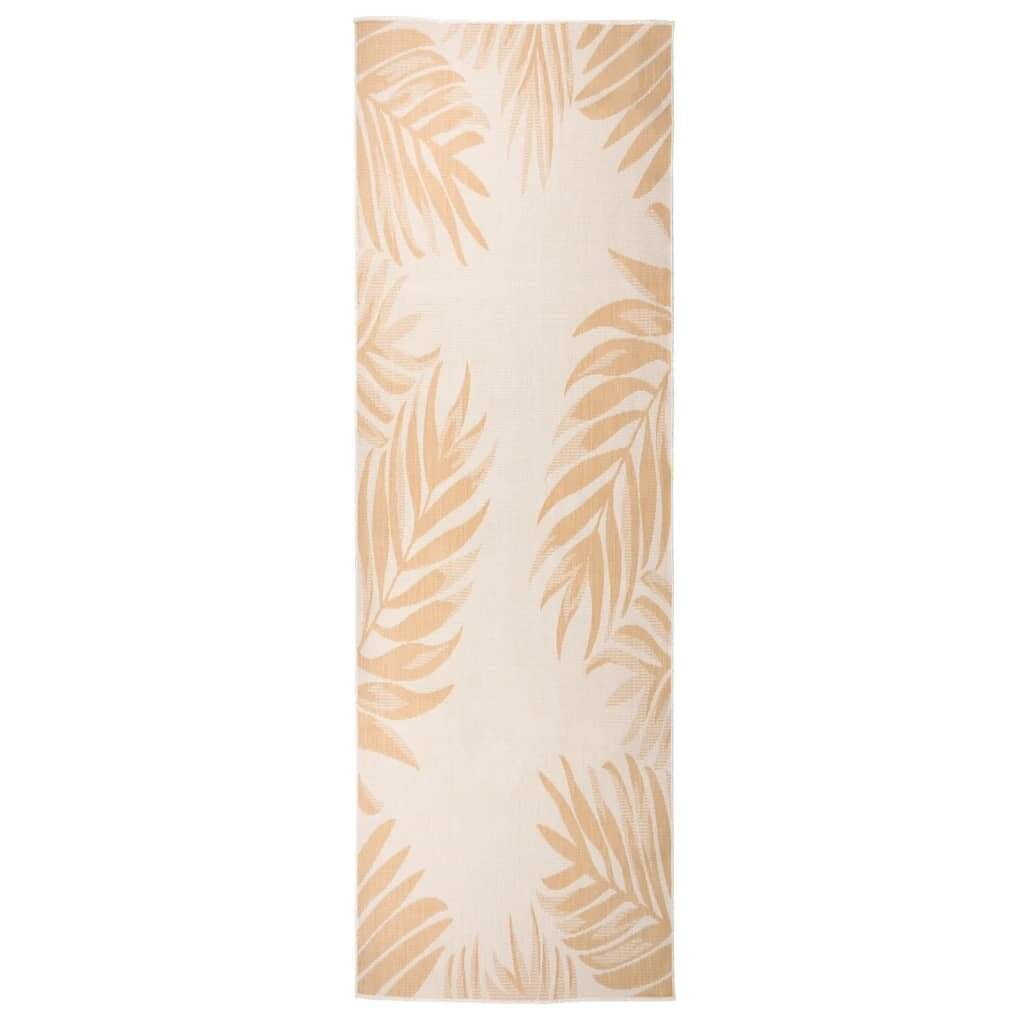Outdoor-Teppich Flachgewebe 80x250 cm Blattmuster-0