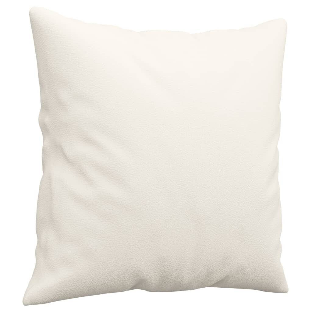 Zierkissen 2 Stk. Creme 40x40 cm Kunstleder-2
