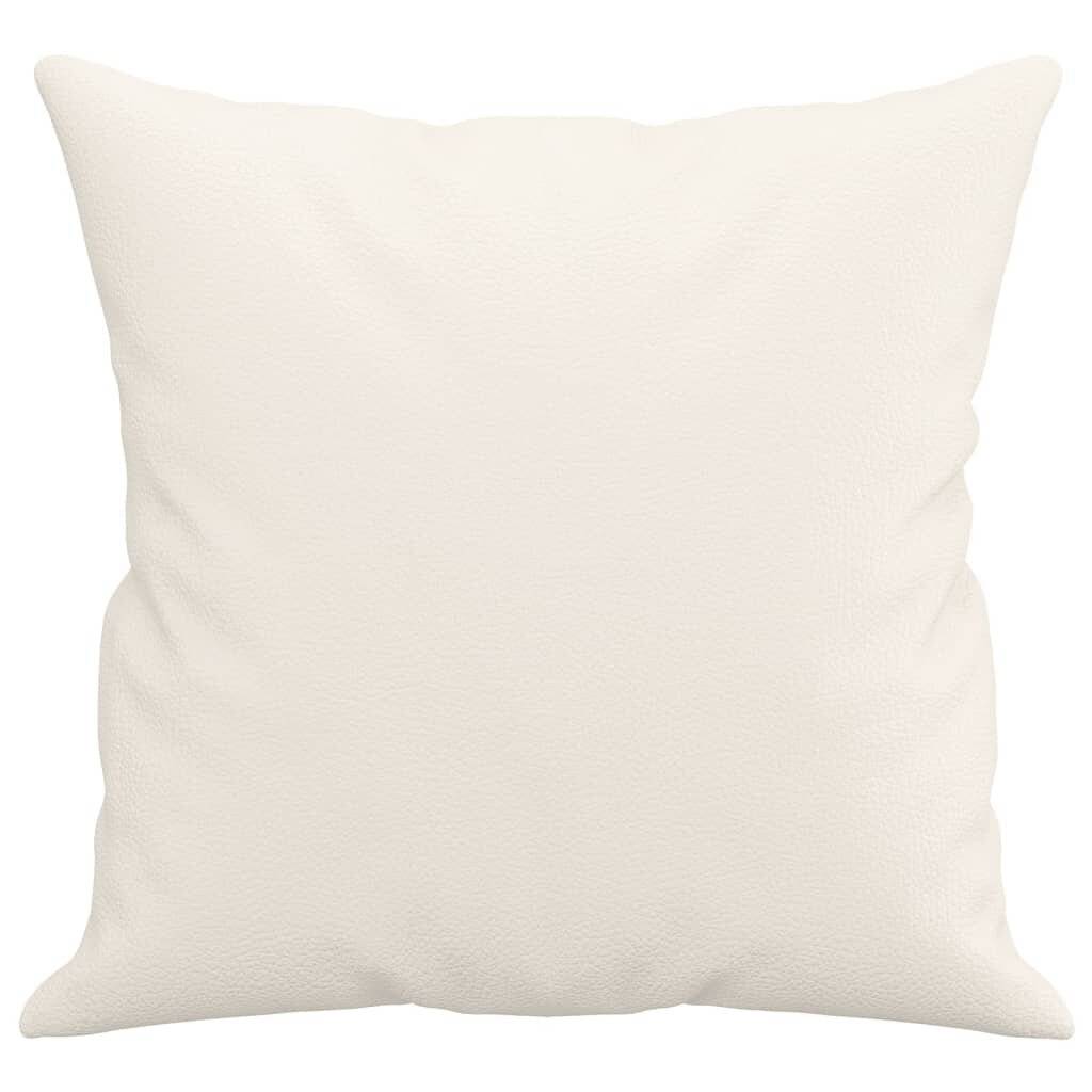 Zierkissen 2 Stk. Creme 40x40 cm Kunstleder-3