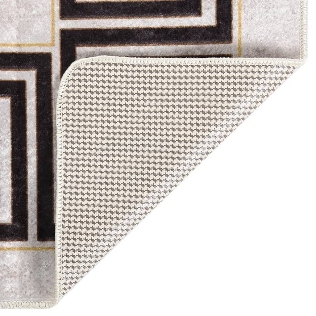 Teppich Waschbar 120x180 cm Hellbeige Rutschfest-4