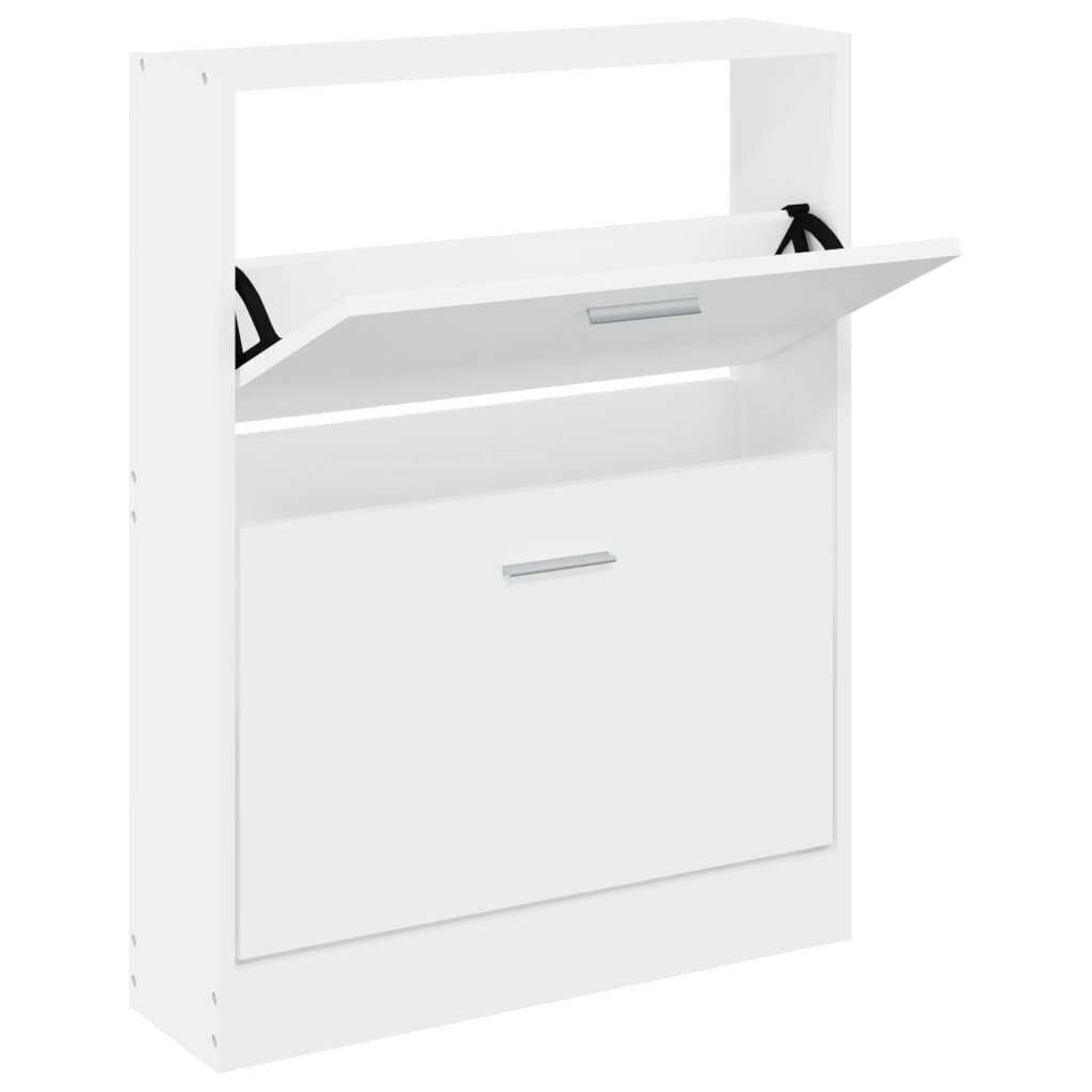 Schuhschrank Weiß 59x17x81 cm Holzwerkstoff-1