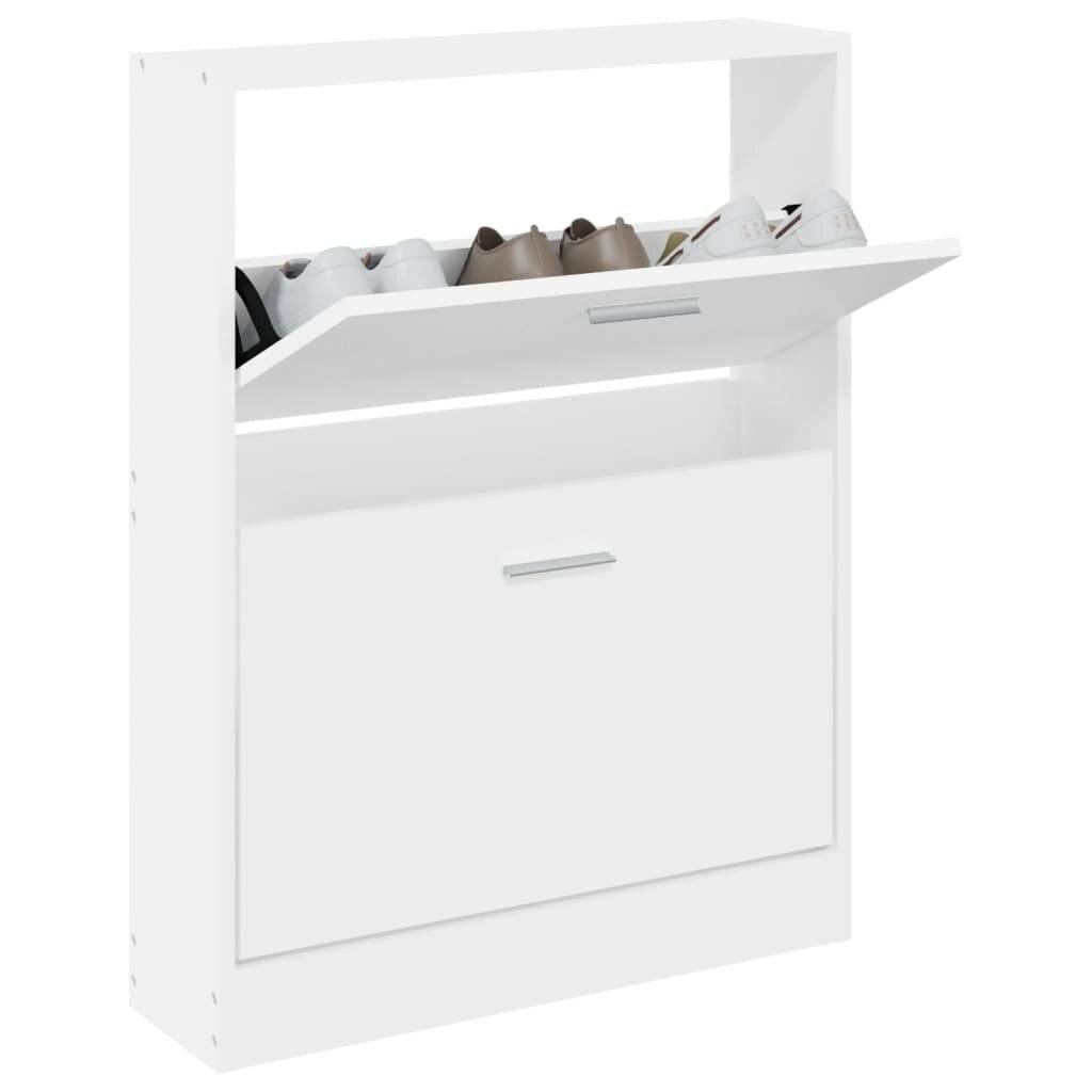 Schuhschrank Weiß 59x17x81 cm Holzwerkstoff-2