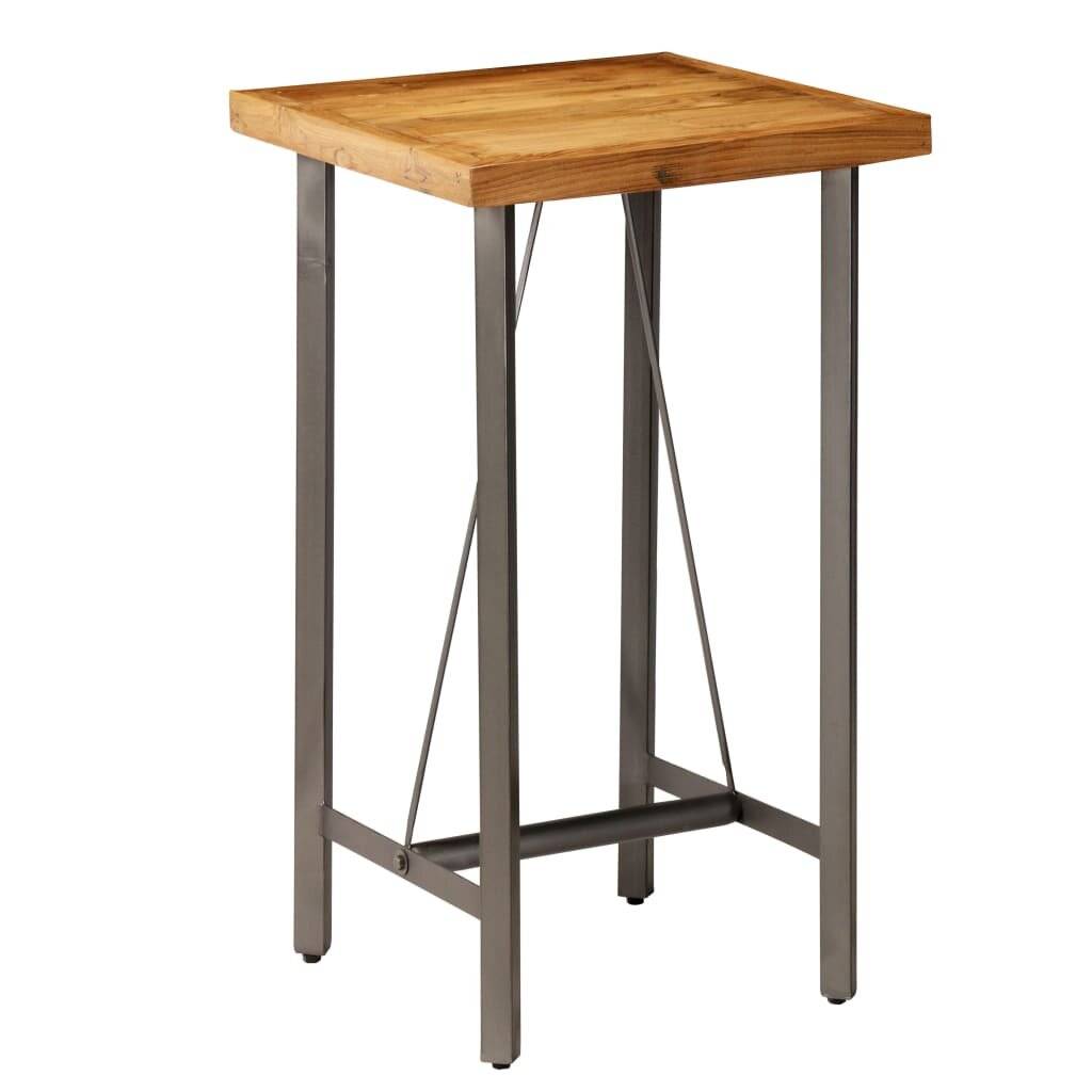 Symbolbild für Bartisch Recyceltes Massivholz Teak 60 x 60 x 107 cm