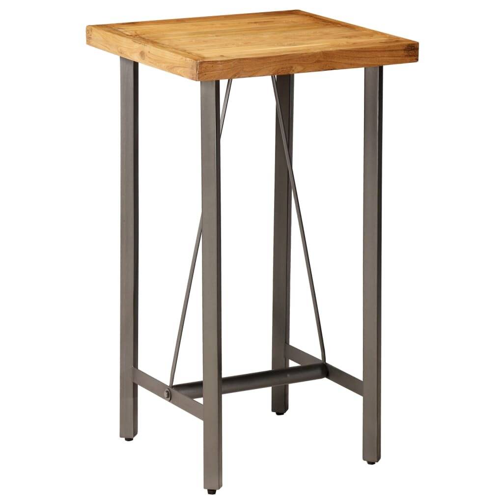 Symbolbild für Bartisch Recyceltes Massivholz Teak 60 x 60 x 107 cm