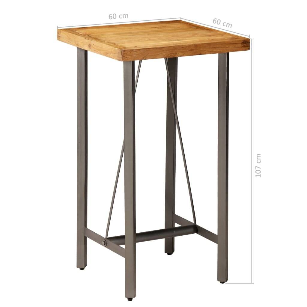 Symbolbild für Bartisch Recyceltes Massivholz Teak 60 x 60 x 107 cm