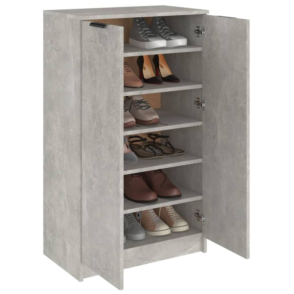Schuhschrank Betongrau 59x35x100 cm Holzwerkstoff-3