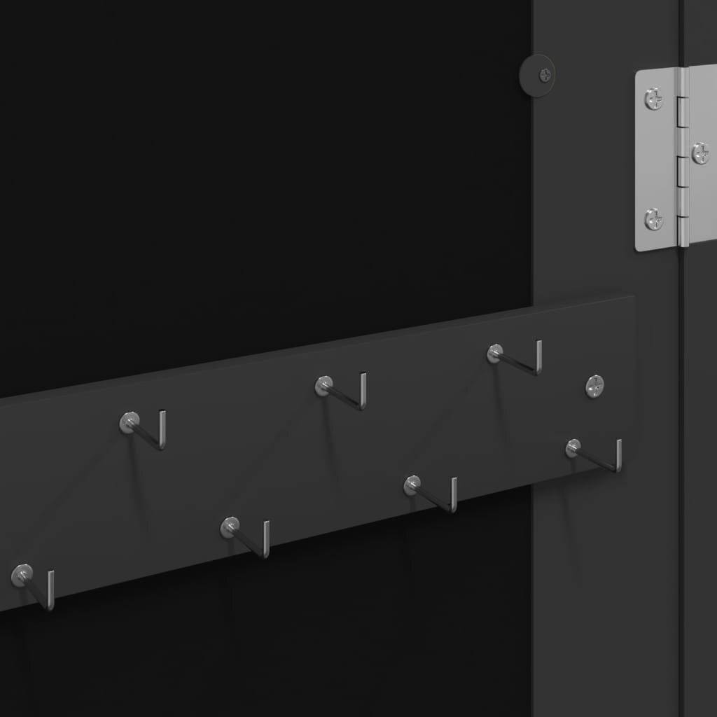 Symbolbild für Schmuckschrank mit Spiegel Wandmontage Schwarz 30x8,5x90 cm