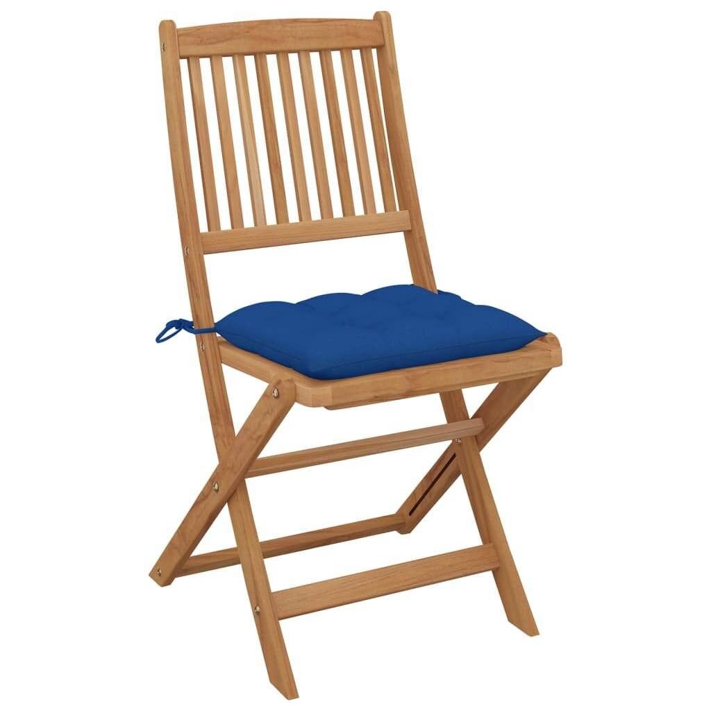Klappbare Gartenstühle 8 Stk. mit Kissen Massivholz Akazie-4