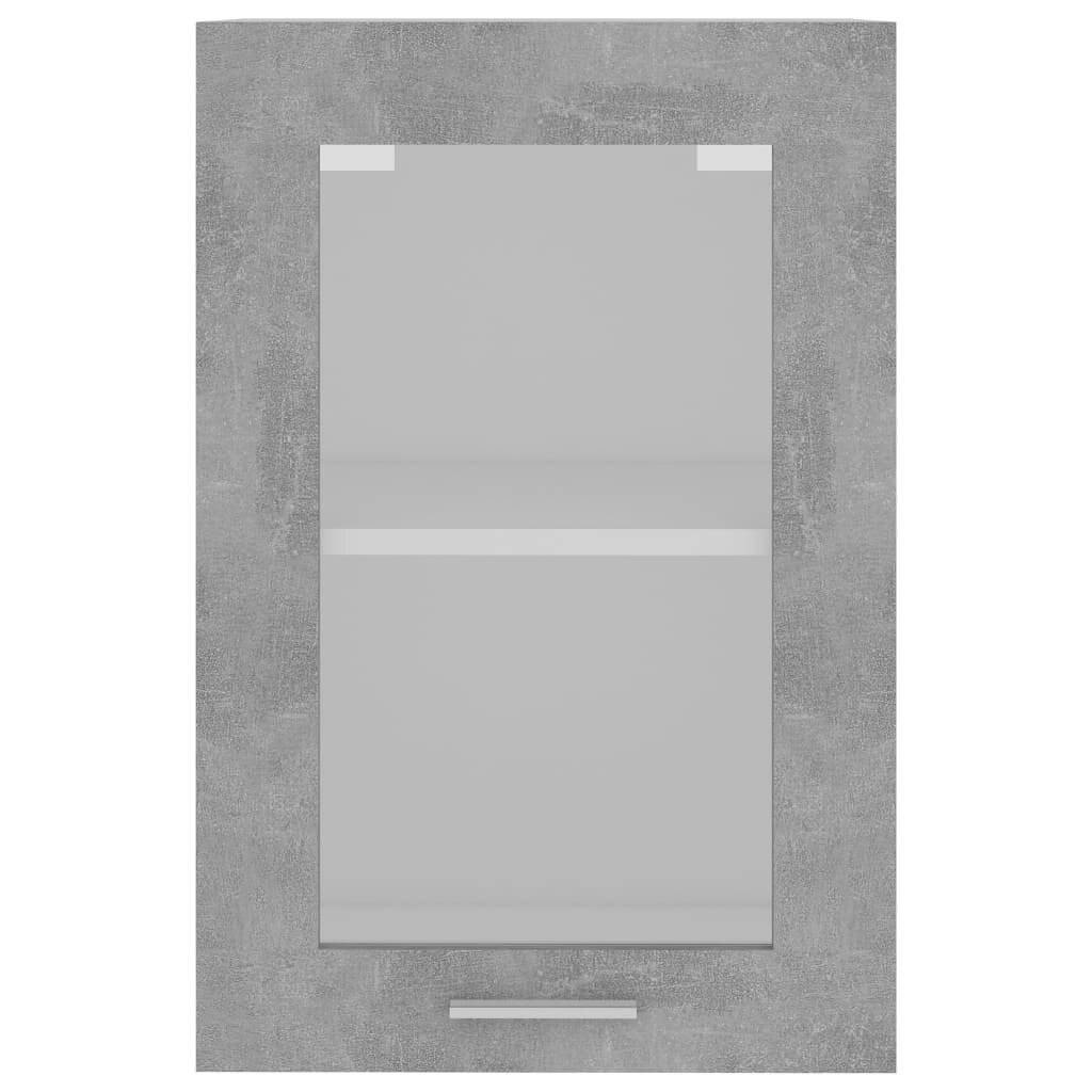 Hängeglasschrank Betongrau 40x31x60 cm Spanplatte-6