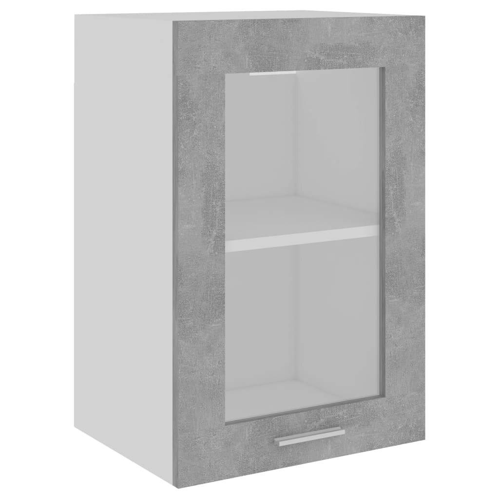Hängeglasschrank Betongrau 40x31x60 cm Spanplatte-2