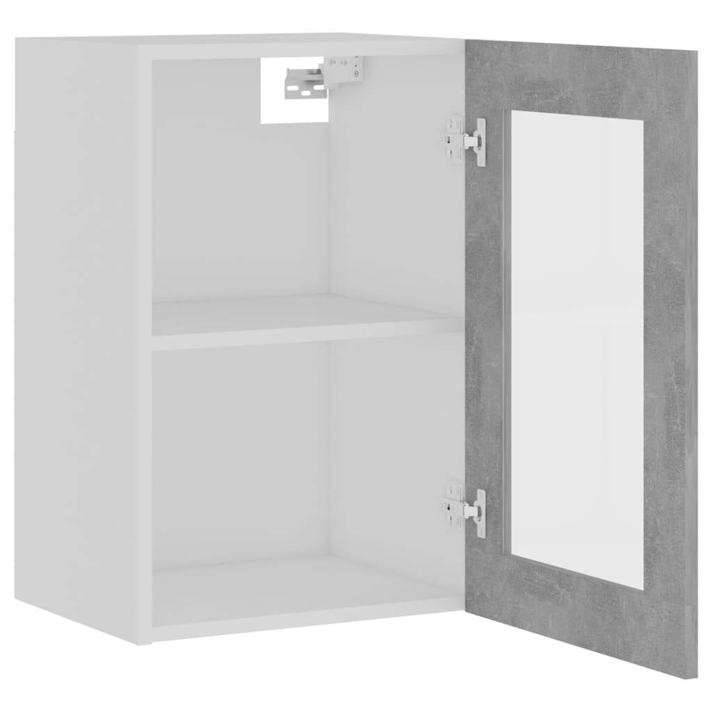 Hängeglasschrank Betongrau 40x31x60 cm Spanplatte-4
