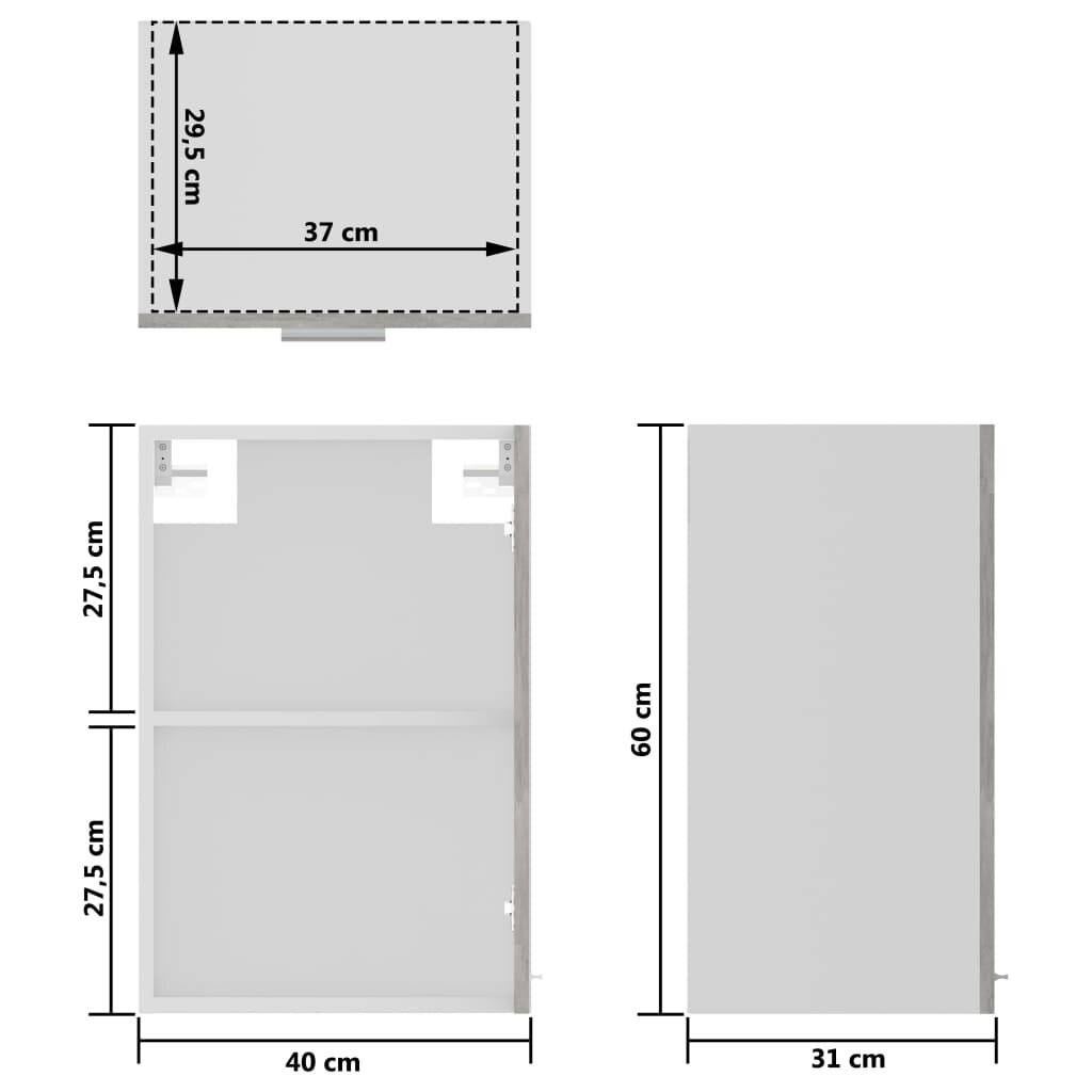 Symbolbild für Hängeglasschrank Betongrau 40x31x60 cm Spanplatte