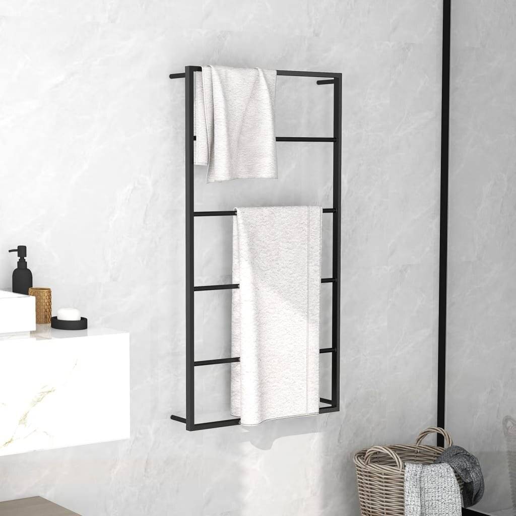 Handtuchständer Schwarz 60x10x116 cm Stahl-0