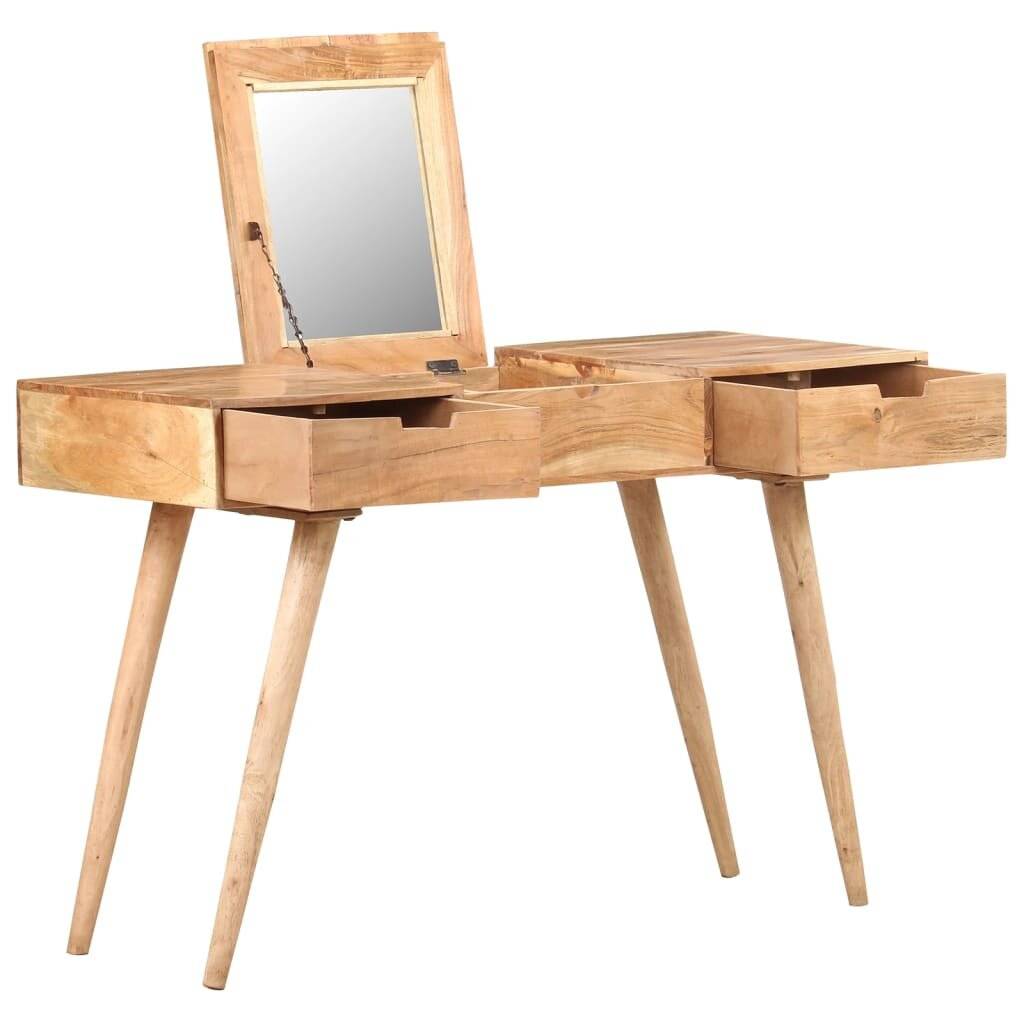 Schminktisch mit Spiegel 112x45x76 cm Akazie Massivholz-0