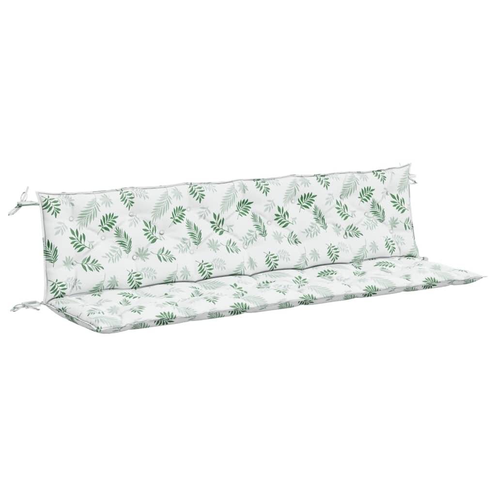 Gartenbank-Auflagen 2 Stk. Blattmuster 200x50x7 cm Stoff-2