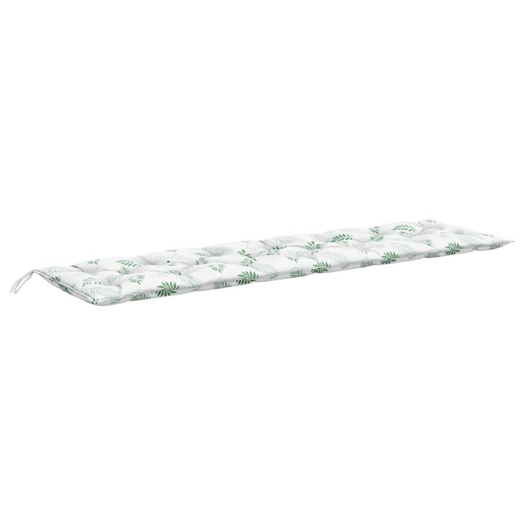 Gartenbank-Auflagen 2 Stk. Blattmuster 200x50x7 cm Stoff-4