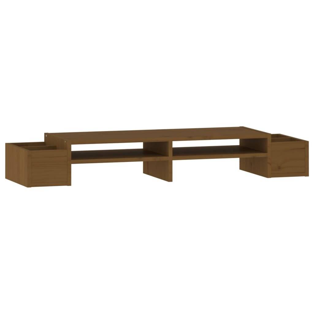 Monitorständer Honigbraun 100x27,5x15 cm Massivholz Kiefer-1