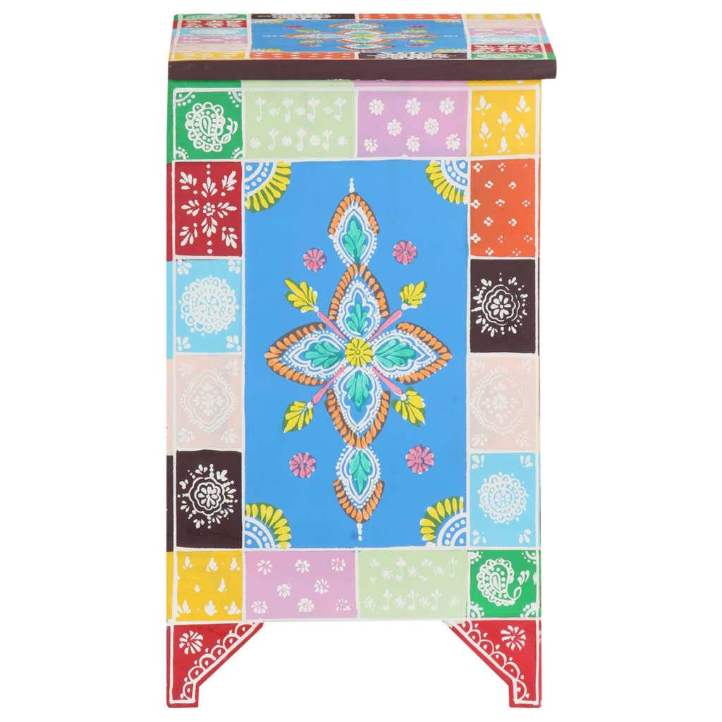 Nachttisch Handbemalt 40x30x50 cm Mango Massivholz-3