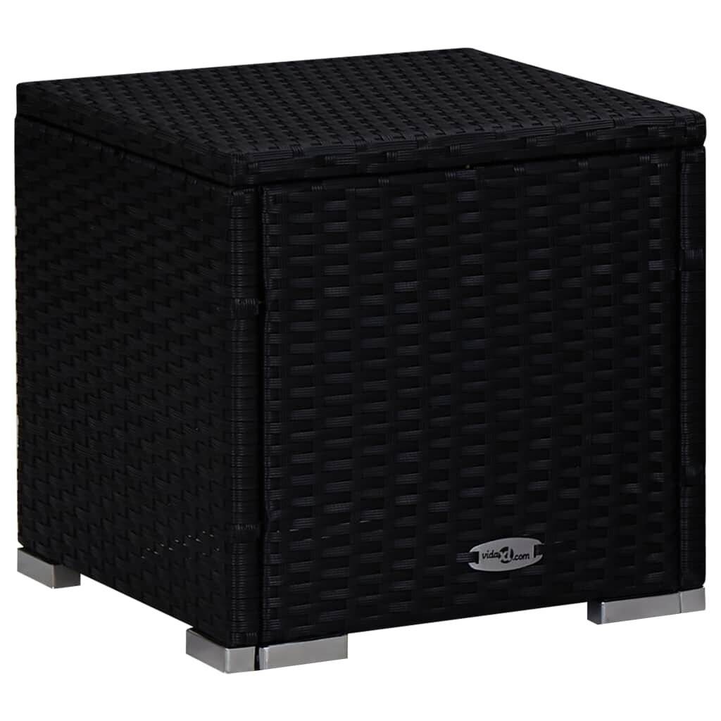 3-tlg. Garten-Sonnenliegen mit Teetisch Poly Rattan Schwarz-6