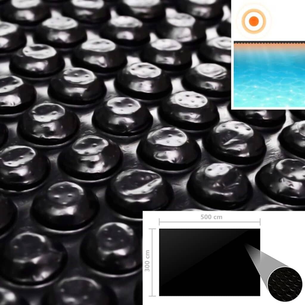 Rechteckige Poolabdeckung 500x300 cm PE Schwarz-2
