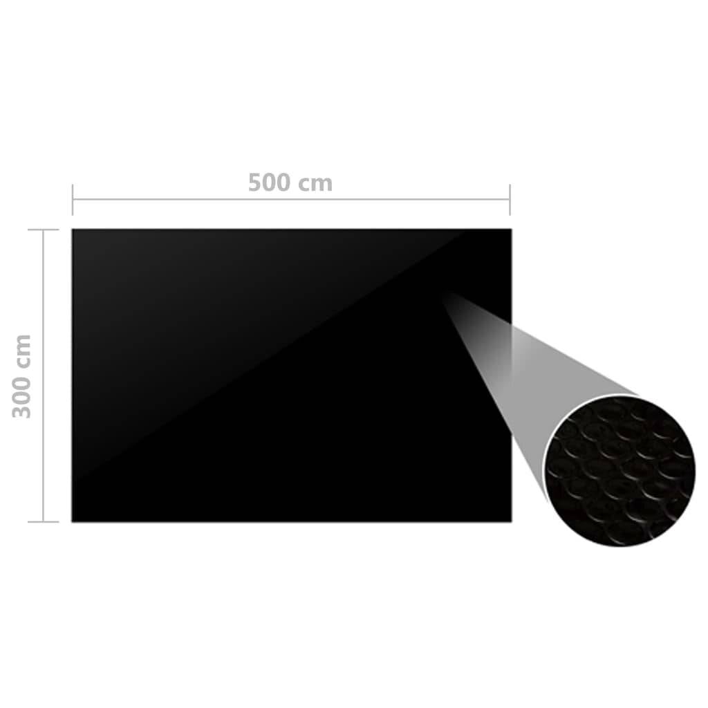 Rechteckige Poolabdeckung 500x300 cm PE Schwarz-3