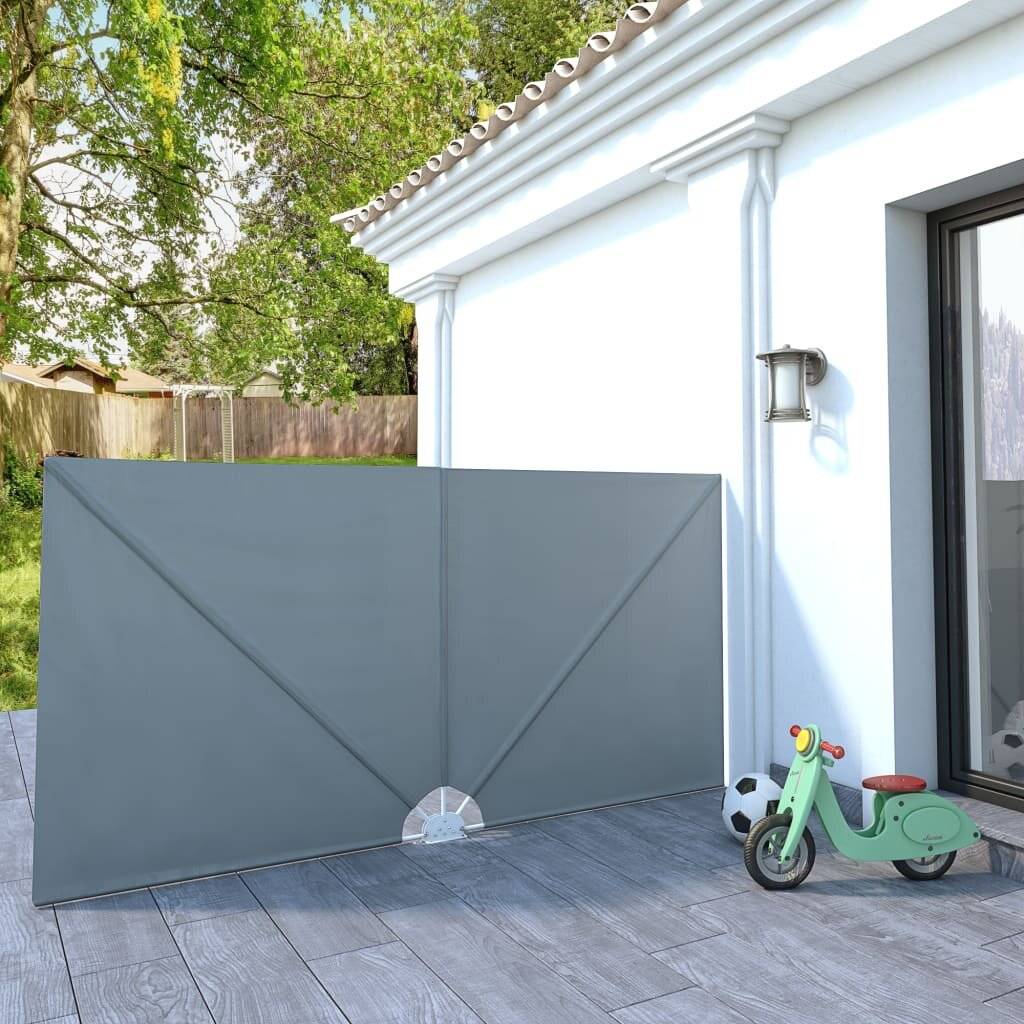 Garten-Sonnendach Zusammenklappbar 300 x 150 cm Grau-4