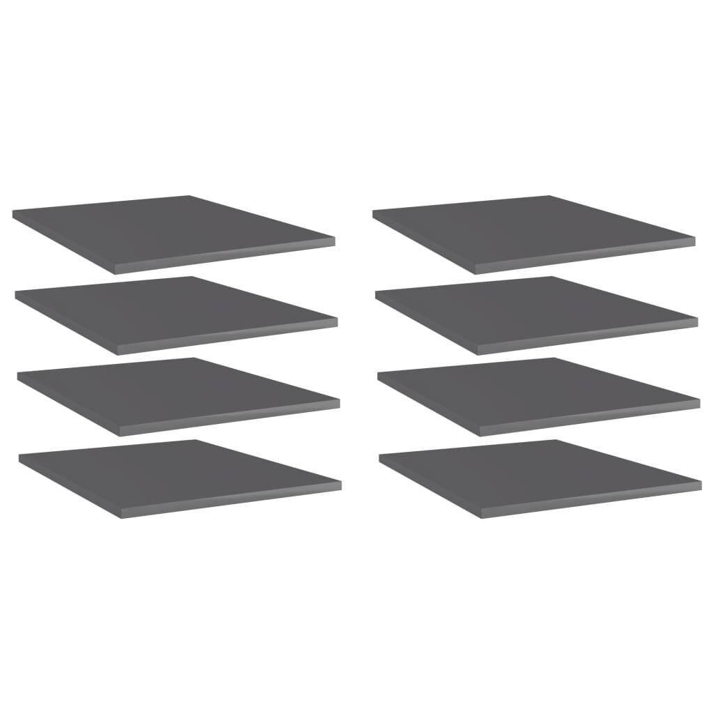 Bücherregal-Bretter 8 Stk. Hochglanz-Grau 40x50x1,5 cm-0