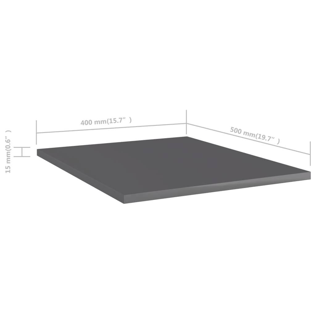 Bücherregal-Bretter 8 Stk. Hochglanz-Grau 40x50x1,5 cm-4
