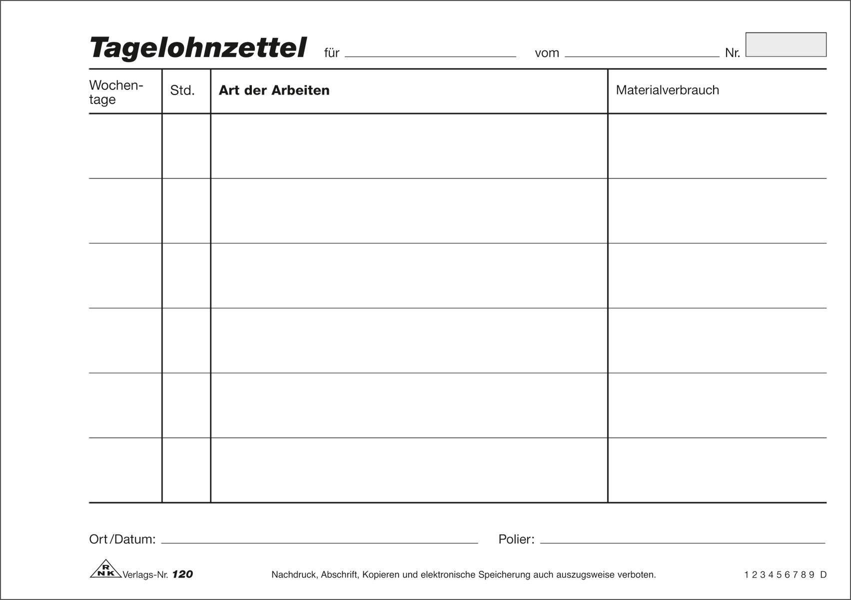 Lohnbuch Gehaltbuch A5 quer weiß Papier 100 Blatt-1