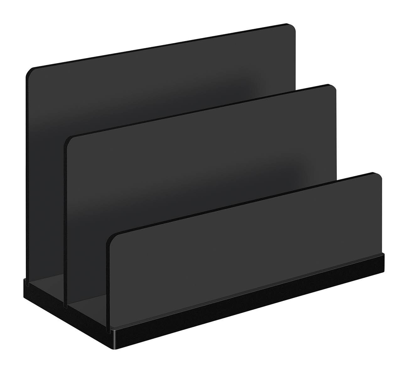 WEDO Acryl Briefständer 2 Fächer sw, Black Office-1