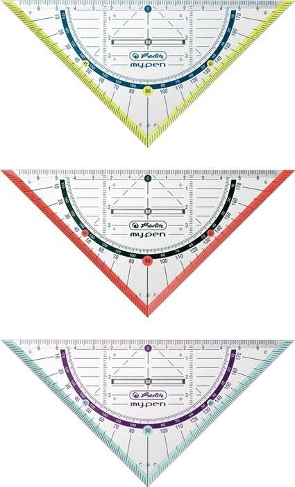 Herlitz Geometriedreieck my.pen 11367968 16cm Griff Kunstoff sort.-0