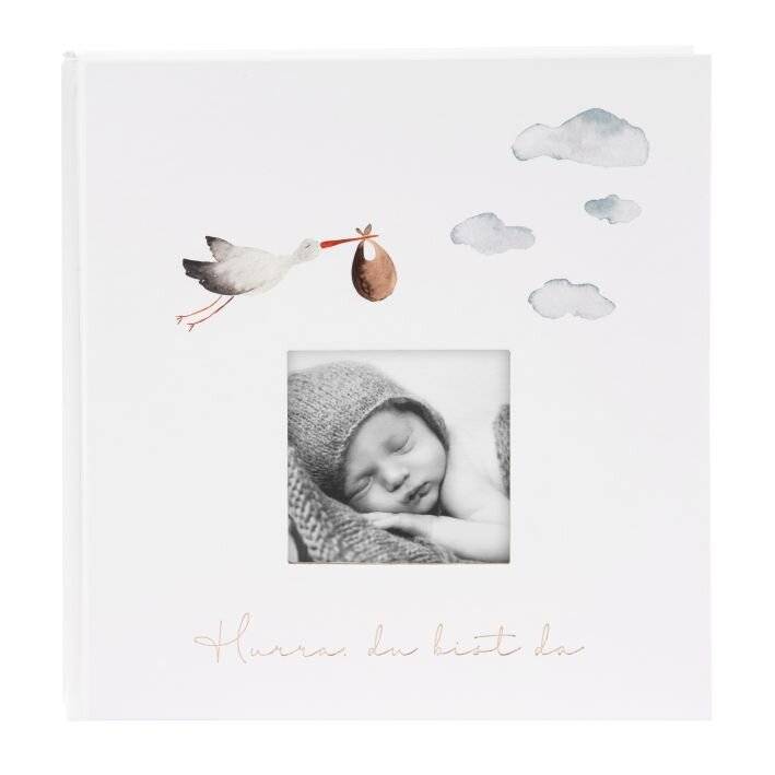 GOLDBUCH - Hurra-Du bist da! 30x31 60 weiße Seiten Babyalbum 15474-1