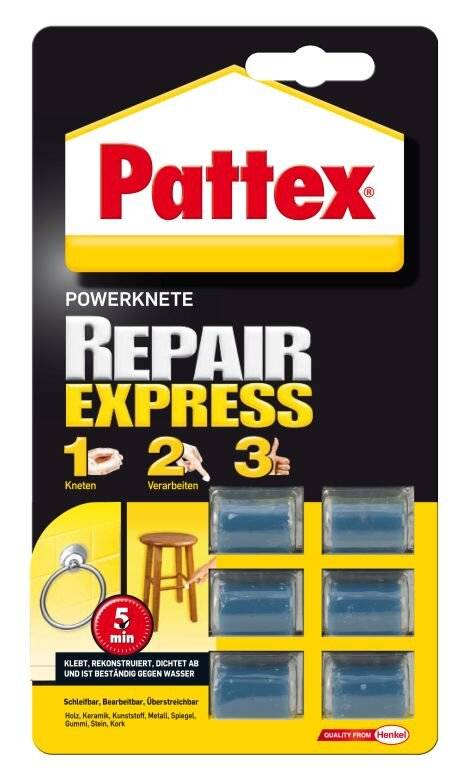 Pattex Repair Express Powerknete, Zweikomponenten, 6ST ß 5g Multimedia-Technik Heften,Lochen,Kleben-1