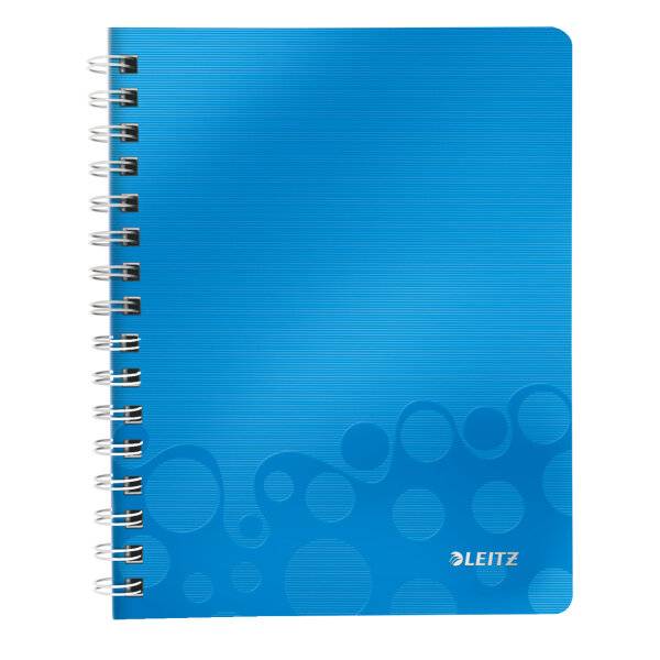 ESSELTE LEITZ - Leitz WOW - Collegeblock - drahtkammgebunden - A5 - 80 Blatt - Kariert - metallisch blau - Polypropylen-4