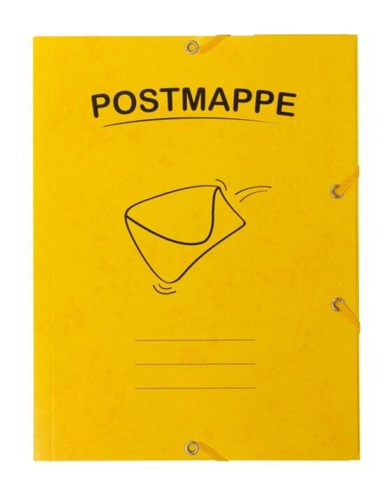 Postmappe A4 Karton FSC gelb Gummizug-3