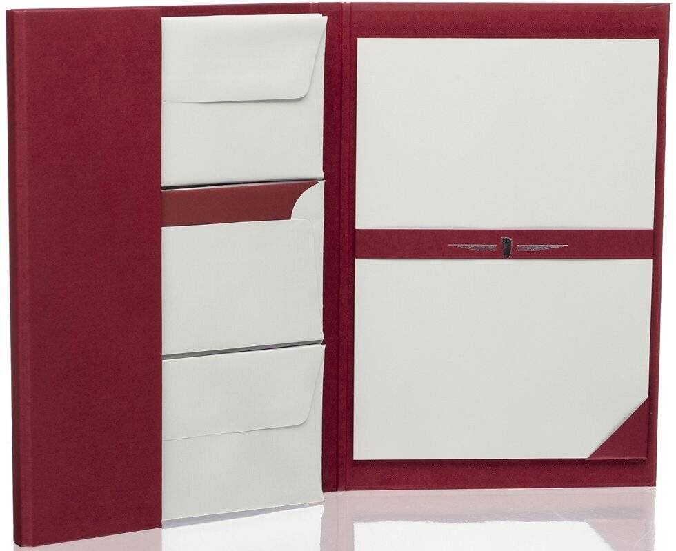 Paper Royal Briefpapiermappe - rot 25/25 A4/DL eisgrau gerippt.-1