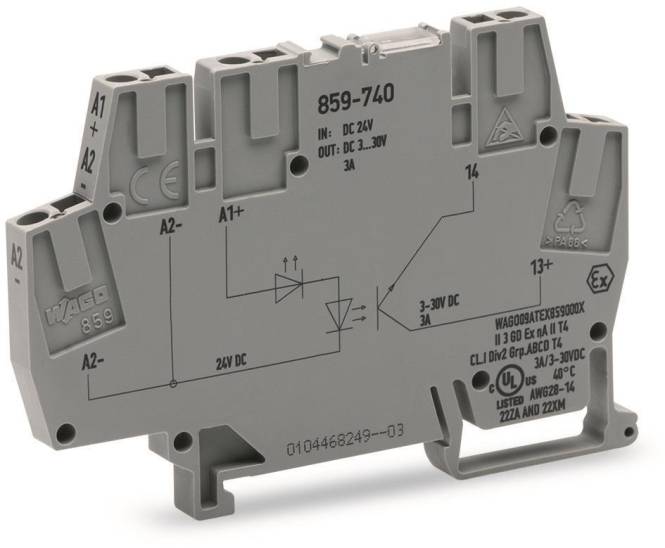 WAGO 859-740 Optokopplermodul, Eingangsnennspannung DC 24 V-0
