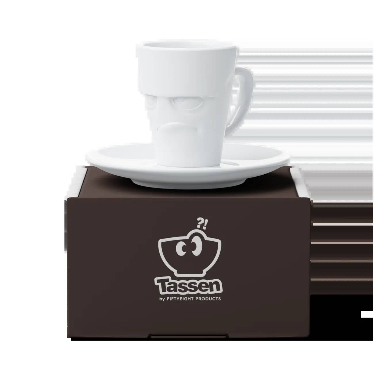 FIFTYEIGHT Espresso Mug mit Henkel 80ml - Grummelig weiß Multimedia-Technik Tassen-0