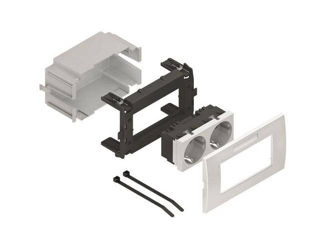 NIED Vork. Geräteeinbausystem, GES 2 R R NV=250V/16A, Einbaubreite 138,5 mm-0