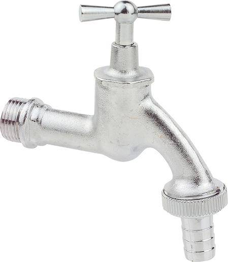 MS Auslaufventil Knebelgriff, Chrom, 3/4"AG x 1"AG x 3/4"T-0